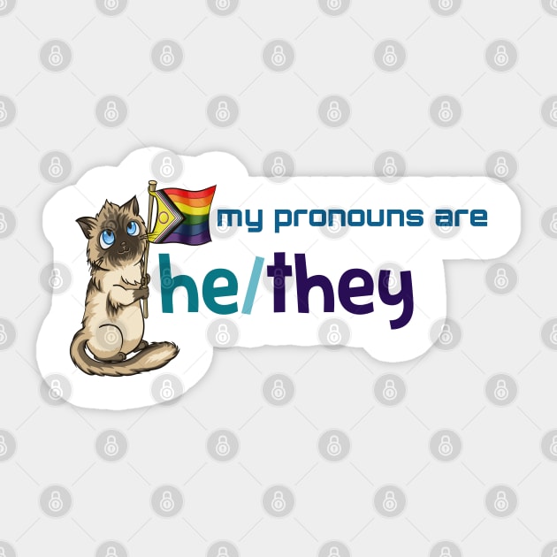 My Pronouns with Chocolate (He/They) Sticker by Crossed Wires